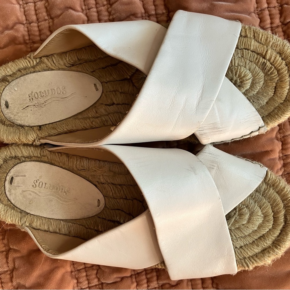 Soludos White Espadrille Shoes with Jute Sole